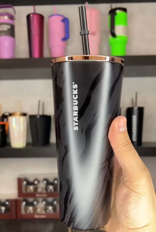 cute black cold cup from starbucks