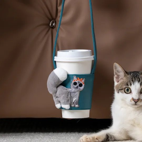 Starbucks Grey Cat Cup Sleeve