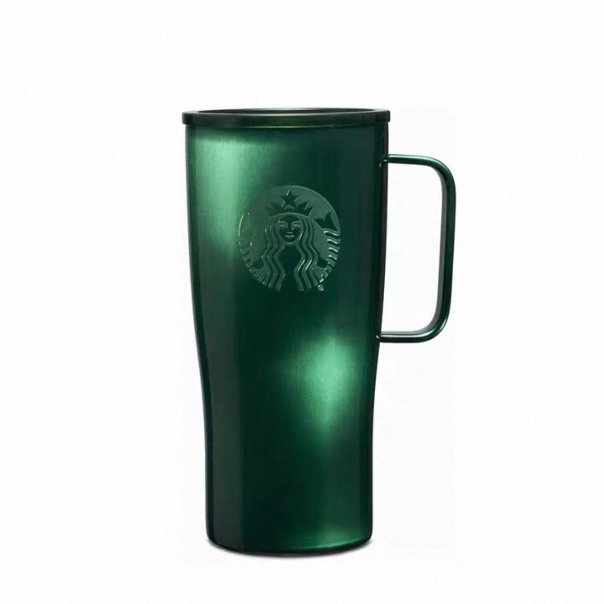 640ml Dark Green Glossy Stainless Steel Desktop Mug