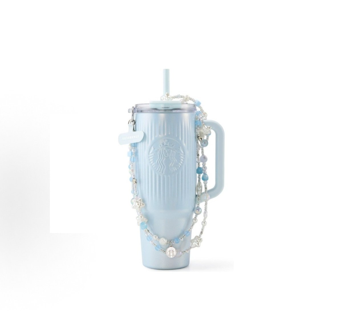 Starbucks 2026 Underwater Adventure Series - 910ml Sky Blue Stainless Steel Double Drinking Cup with Chain