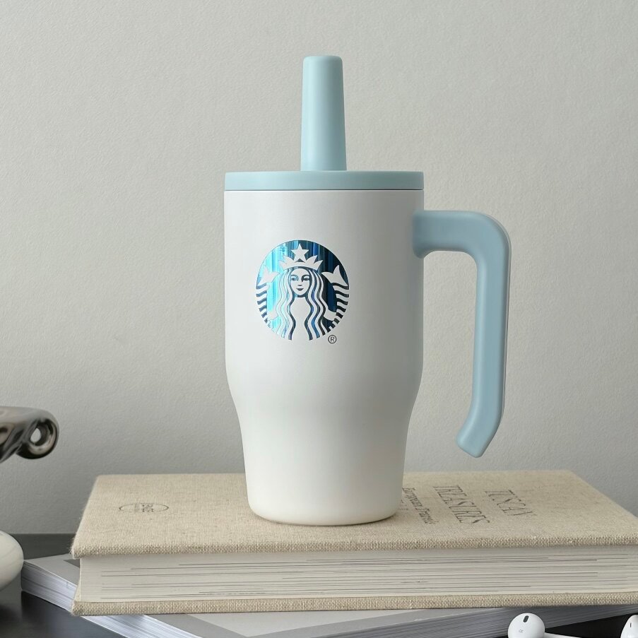 550ml Stainless Steel Straw Cup with Handle (Goddess Style)