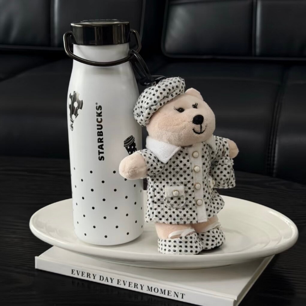 365ml polka dot stainless steel mug with handle 