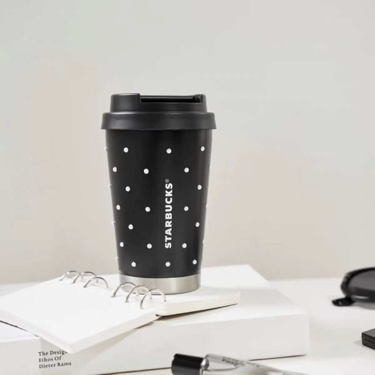 380ml Polka Dot Wonderland Series Pearl Polka Dot Stainless Steel Desktop Mug