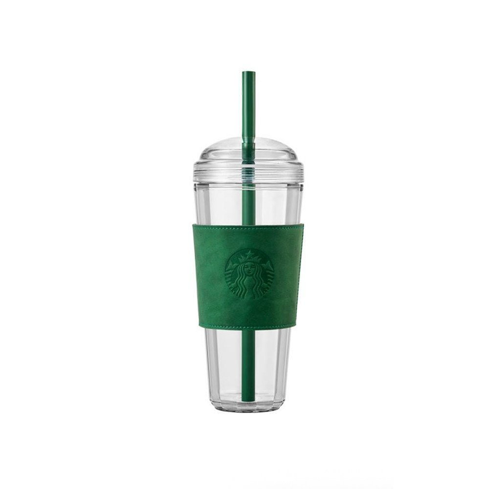 710ml transparent plastic straw cup