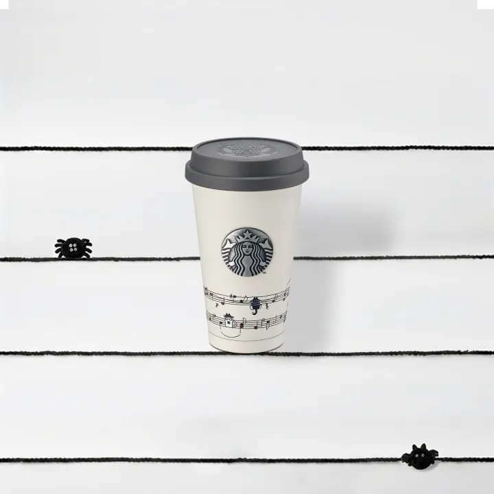 Spooky Meowchestra Sheet Music Stainless Steel Tumbler 10oz