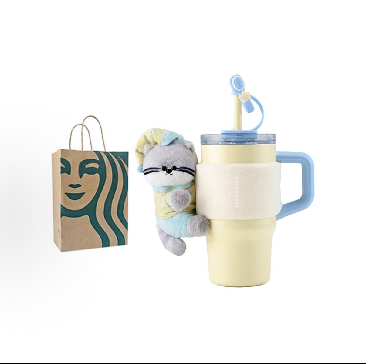 615ml Starry Night Sweet Dream Party Dual-Spout Stainless Steel Mug with Cup Sleeve