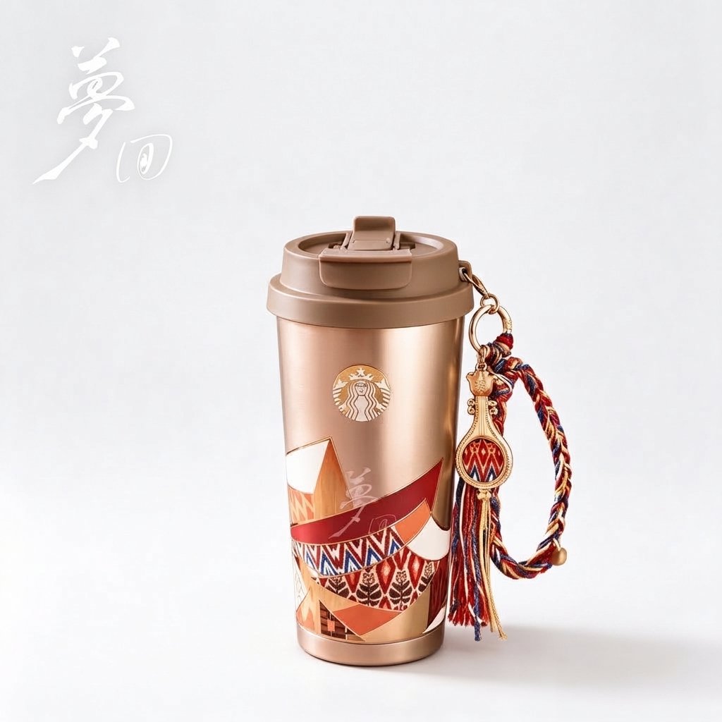 490ml Starbucks Series Stainless Steel Desktop Mug with Pendant