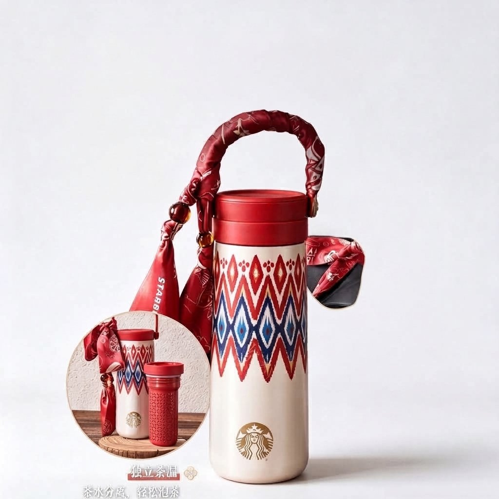 430ml Starbucks Collection Stainless Steel Handle Mug with Scarf