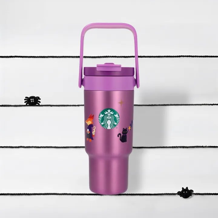 Purple Starlit Party Stainless Steel Waterbottle with Handle 24oz