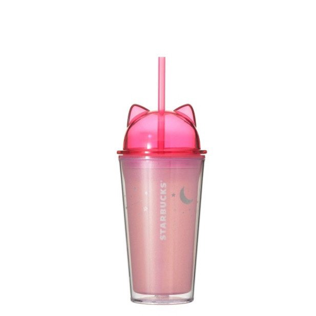 473ml cat-themed plastic cold water cup