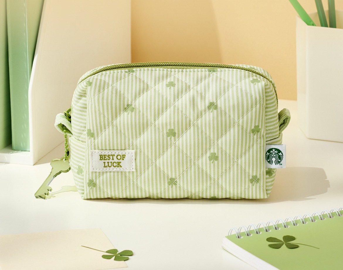 Green cosmetic bag